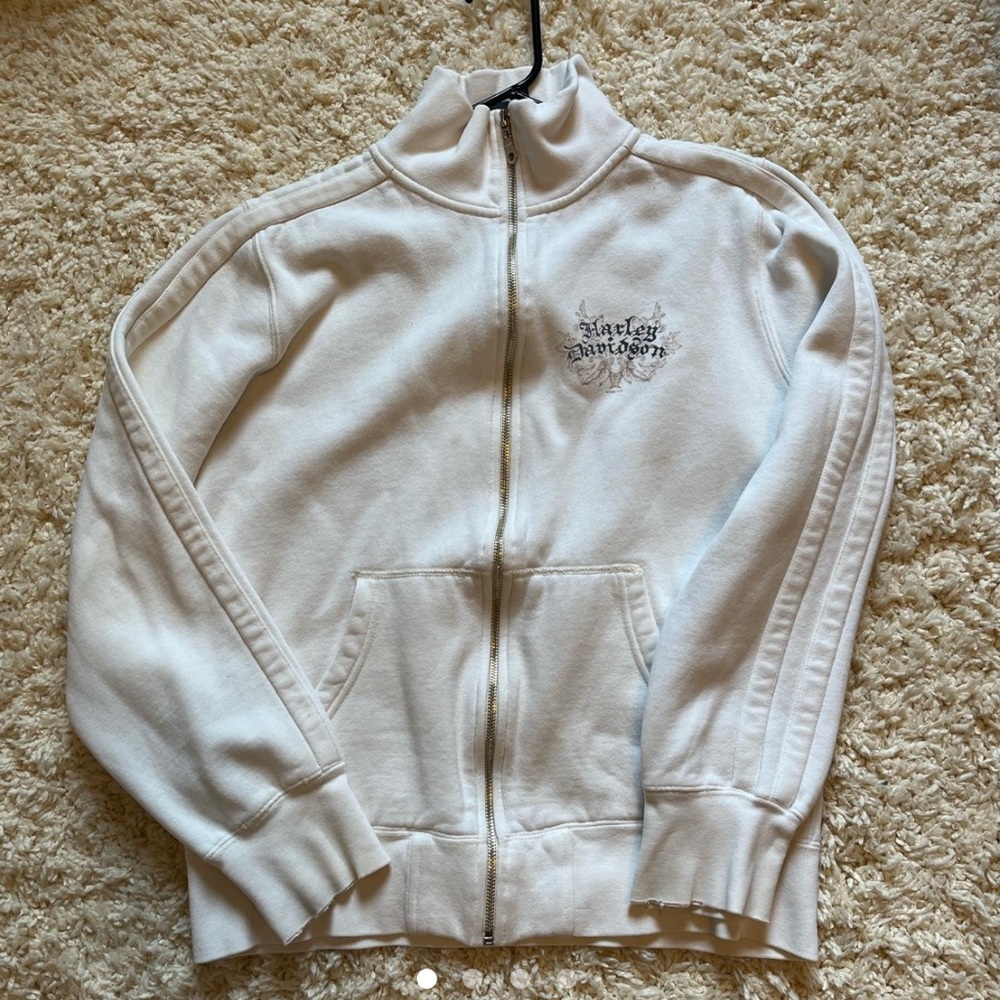 harley davidson vintage mock neck zip up